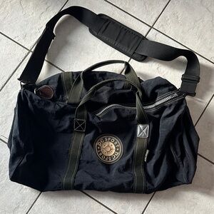 Black and Taupe Sports Duffel Bag